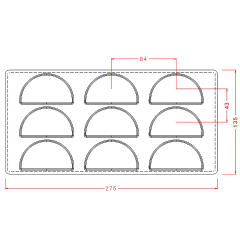Semi - Circle   Piece   Chocolate   Mould   No:   435