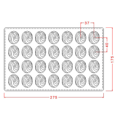 Oval Praline With Design Chocolate Mould No: 389