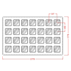 Square Praline Chocolate Mould No: 388