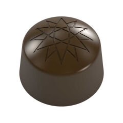 Dome   Praline   With   Star   Design   Chocolate   Mould   No:   387