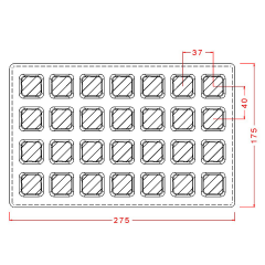 Square Praline Chocolate Mould No: 385