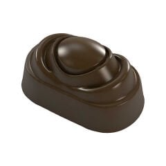 Oval Praline With Design Chocolate Mould No: 384