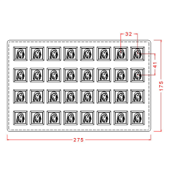 Square Pralines With Face Design Chocolate Mould No: 372