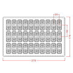 Rectangular   Praline   With   Roses   Chocolate   Mould   No:   370
