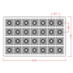 Square   With   Sun   Imprint   Chocolate   Mould   No:   365