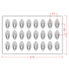 Oval   Praline   Chocolate   Mould   No:   347