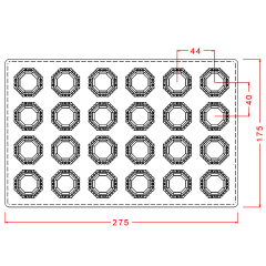 Octagon   Dessert   Cup   Chocolate   Mould   No:   335