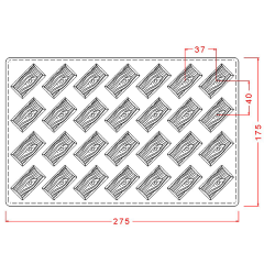 Rectangular   Praline   With   Bark   Chocolate   Mould   No:   320