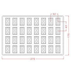 Rectangular   Pralin   Chocolate   Mould   No:   273
