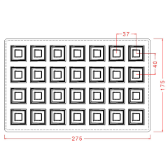 Multi-Level   Square   Piece   Chocolate   Mould   No:   268