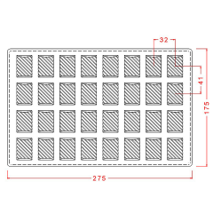 Dikdörtgen Baton Çikolata Kalıbı No: 266