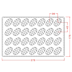 Oval   Praline   With   Indents   Chocolate   Mould   No:   260