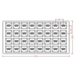 Square   Praline   With   Crown   Chocolate   Mould   No:   259
