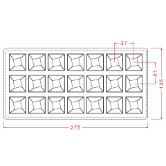 Square   Praline   Chocolate   Mould   No:   254