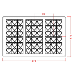 18 Gözlü Kalpli Tablet Çikolata Kalıbı No: 225