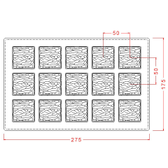 Textured   Square   Chocolate   Mould   No:   210