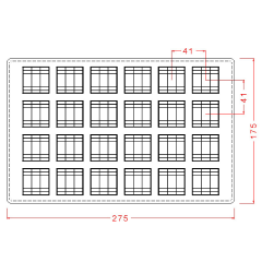 Square   With   Lines   Chocolate   Mould   No:   209
