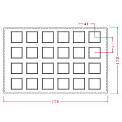 Caraque   Chocolate   Mould   Plain   Square   (8g)   No:   208