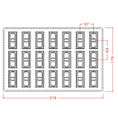 Rectangle Praline With Design Chocolate Mould No: 205