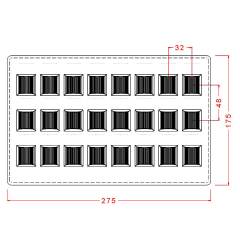 Rectangular   Praline   With   Stripes   Chocolate   Mould   No:   198