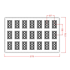 Rectangle   Praline   With   Design   Chocolate   Mould   No:   182