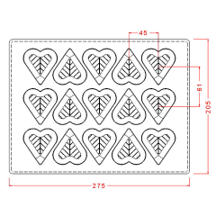 Heart   With   Lines   Chocolate   Mould   No:   117