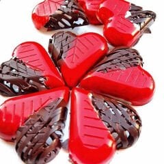 Heart   With   Lines   Chocolate   Mould   No:   117