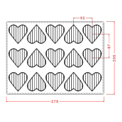 Striped   Heart   Chocolate   Mould   No: 114