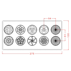 Karışık Mandala Yuvarlak Madlen Çikolata Kalıbı No: 109