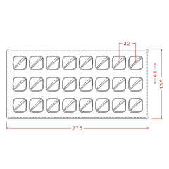 Square   Praline   With   Ridge   Chocolate   Mould   No:   106