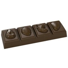 4-Piece   Break   Up   Bar   with   Shells   Chocolate   Mould   No:   81