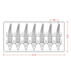 Crocodile Patterned Chocolate Mould No: 77