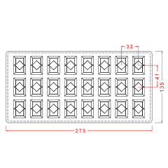 Rectangular   Praline   With   Design   Chocolate   Mould   No:   69