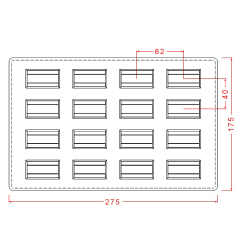 Rectangular   Bar   Chocolate   Mould   No: 42