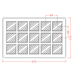 Square   With   Stripes   Chocolate   Mould   No: 40