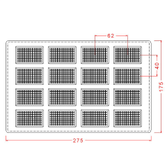 Rectangle   Praline   With   Lines   Chocolate   Mould   No:   38