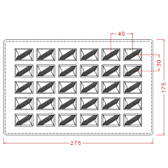 Rectangular   Praline   With   Stripes   Chocolate   Mould   No:   23