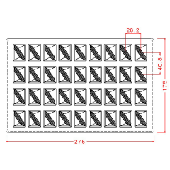 Rectangular   Praline   With   Stripes   Chocolate   Mould   No:   22